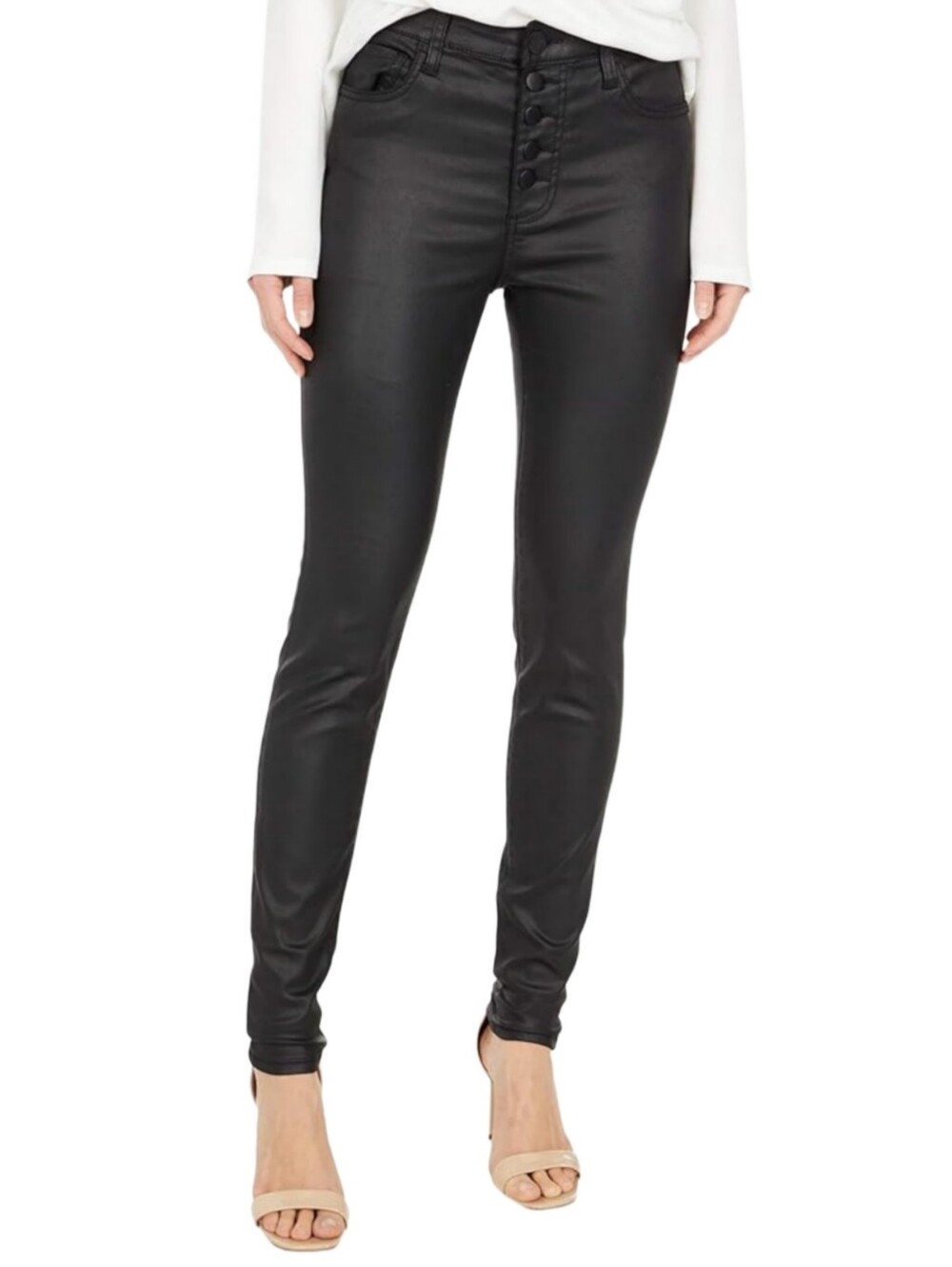 KUT from the Kloth Womens Black Mia High Rise Skinny Faux Leather Jeans Size 0
